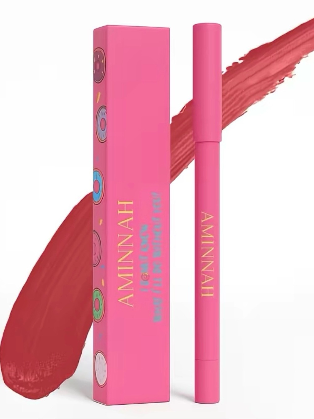 AMINNAH Pink Lip Crayon - Hot Rose Shade